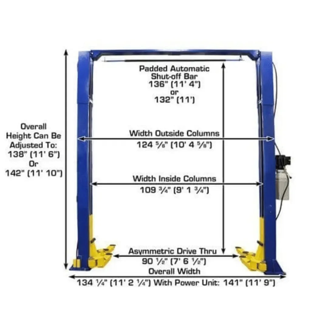 Atlas 9KOHX 9000 lb Overhead 2 Post Lift